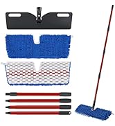Microfiber Dust Mop Set for Floor Cleaning, Flat Mop for Wet &amp; Dry to Clean Washable Flip Mops Pa...