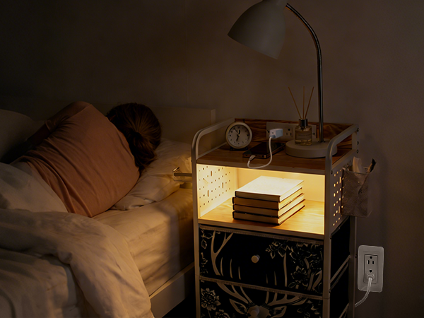 nightstand with charging station