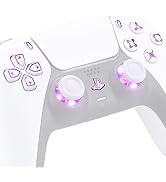 eXtremeRate Multi-Colors Luminated Dpad Thumbstick Share Home Face Buttons for PS5 Controller BDM...