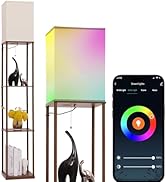 Gupuzm Floor Lamp with Shelves, with Modern Square Standing Lamp with Smart APP Control RGB Bulb,...