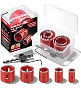 KATA 8PCS Hole Saw Kit 1"-2-1/8" Deep Cut 48mm for Wood, Plastic, Drywall | Hole Saw Set for Thic...