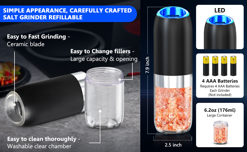 Salt Grinder Refillable