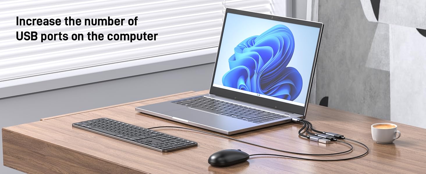 USB Splitter 1 in 3 Out Cable