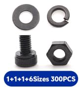 matell M3 Metric Black Hex Socket Head Cap Screw Assortment,Grade 12.9 Carbon Steel Screws Nuts a...