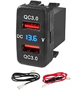 Anina Dual QC USB 3.0 Charger Port for Toyota, 12V/24V 18W Quick Charge Socket Adapter with Digit...