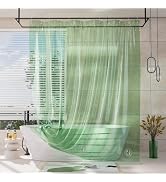 AmazerBath Shower Curtain Liner, 100% EVA Clear Mint Green Heavy Duty Shower Liner, 72x72 Luxury ...
