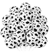 Adeyoo Cow Print Balloons, 50Pcs 12 Inch Black and White Cow Latex Balloons for Farm Theme Birthd...