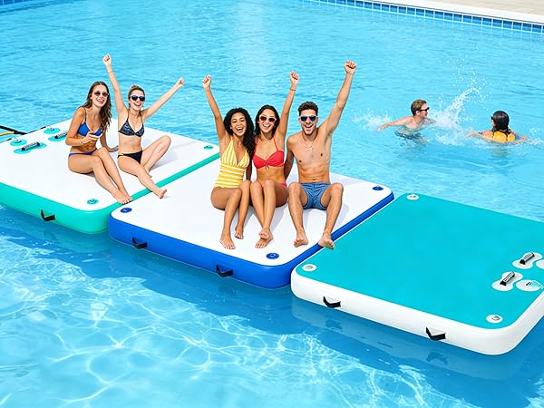 Inflatable dock floating platform