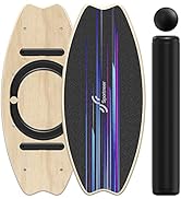 Sportneer Wooden Balance Board with Roller and 2.8'' Ball: 7 Modes Wobble Board with Adjustable S...