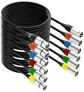 tisino XLR to XLR Microphone Cable, 6-Pack Multi-Colored XLR Male to Female Mic Cable with 3-Pin ...