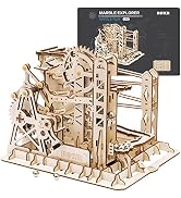 ROKR 3D Assembly Wooden Puzzle Brain Teaser Game Mechanical Gears Set Model Kit Marble Run Set Un...