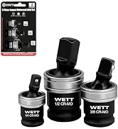 WETT Impact Universal Joint Set, 3-Piece Socket Swivel Adapter Set, 1/2
