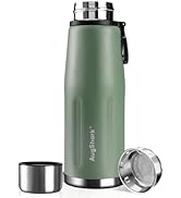 Augshark 20oz Stainless Steel Insulated Water Bottle Travel Coffee Cup with Lid Leak Proof Metal ...