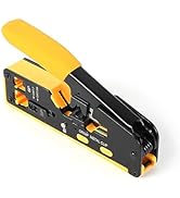 AvesView RJ45 Crimping Tool Pass Through, Ethernet Wire Cutter Crimper for Cat7 Cat6A Cat6 Cat5E ...