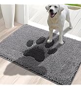 Oiilores Door Mat Indoor, Dog Mats for Muddy Paws Super Absorbent, Low-Profile Entryway Rug with ...