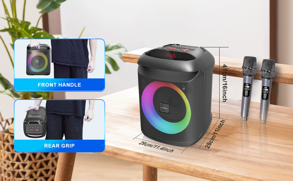 karokee machine with bluetooth and wireless microphone for adults