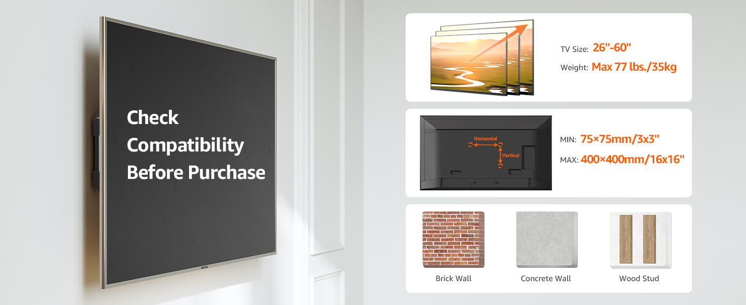 43 inch tv wall mount