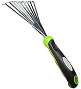 Garden Guru Stainless Steel Hand Rake Soil Tiller with Ergonomic Handle, Great for Gardening, Cul...