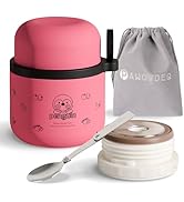 Pawovdeq 13 oz Kids Stainless Steel Soup Bento Lunch Thermos For Hot Food,Vacuum Insulated Food J...