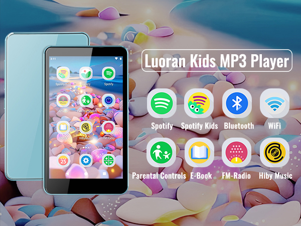 MP3 player with spotify kids and parental controls