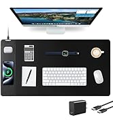 Mouse Pad with Wireless Charging, Gaming Mouse Pad with Ultra-Smooth Surface, Large XXL Desk Mat,...