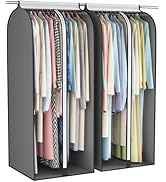 Liuoud 22” Gusseted Garment Bags for Hanging Clothes, Large Clear Window Clothes Cover for Closet...