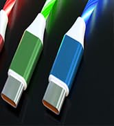 Light up usb c to type c charger cord