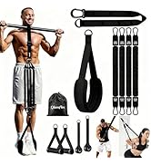 Adjustable Heavy Duty Pull Up Assistance Bands with Fabric Feet and Knee Rest - Pull Up Resistanc...