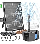Biling Solar Pond Filter for Small Pond, 8W Solar Water Fountain with 3600mAh Battery, Clean Wate...