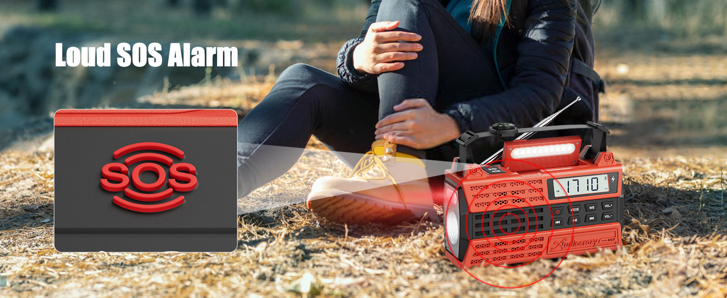 crank radio solar charging with flashlight and power bank