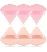RAREIUS 6pcs Triangular Powder Puff Face Soft Velour Makeup Puff for Loose Powder Body Powder Mak...