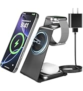 3-in-1 Magnetic Wireless Charging Station: 15W Fast Magnetic Charger Stand for iPhones 16e/16/15/...