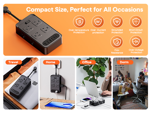 extension cord flat wall plug