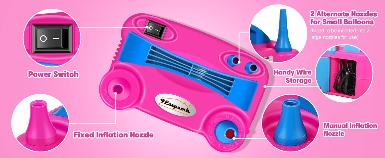 Portable Dual Nozzles Electric Balloon Air Pump