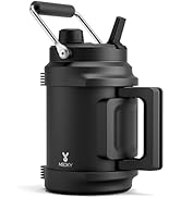 64 oz Insulated Water Bottle for Gym: Meoky Triple Wall Vacuum Stainless Steel Half Gallon Water ...