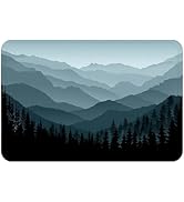 Forest Bath Rug Mountain Nature Tree Happy Camper RV Door Mat, Memory Foam Bathroom Mat 29.5L x 1...