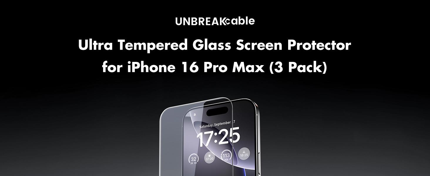 Tempered Glass Screen Protector for iPhone 16 Pro Max