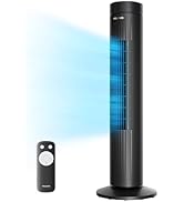 Pelonis 30-Inch Oscillating Tower Fan for Bedroom – 3 Speed, 37dB Quiet Tower Fan with Remote Con...