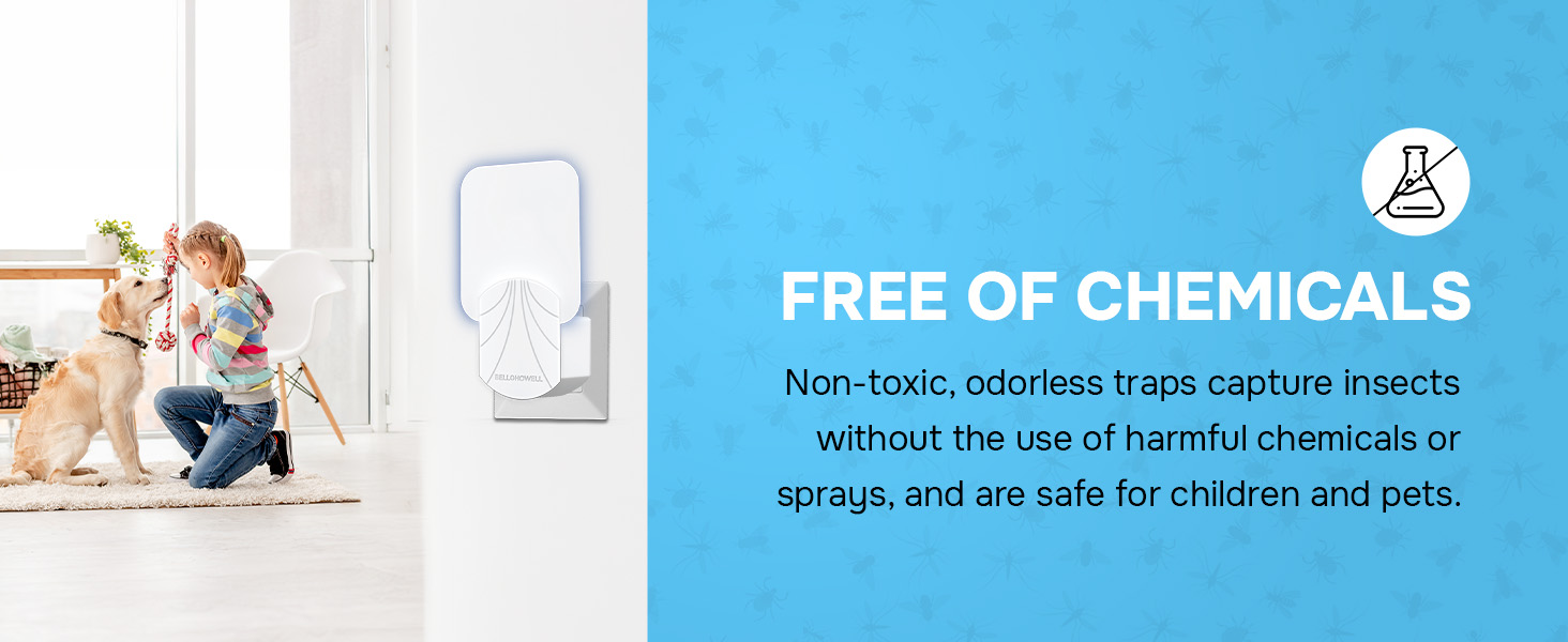 Fly Insect Trap Indoor with Night Light Plug in Bug Catcher, Pest Repeller Indoor