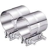 EVIL ENERGY Exhuast Clamp, Lap Joint Band Clamp Stainless Steel (3.0 Inch,2Pcs)