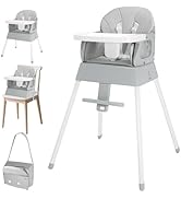 BOSEDSANG 4-in-1 Baby High Chair, Convertible Highchair for Babies and Toddlers, Portable High Ch...