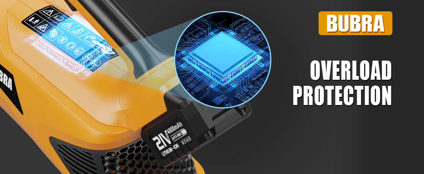 Electric Leaf Blower With Built-In Overload Protection System