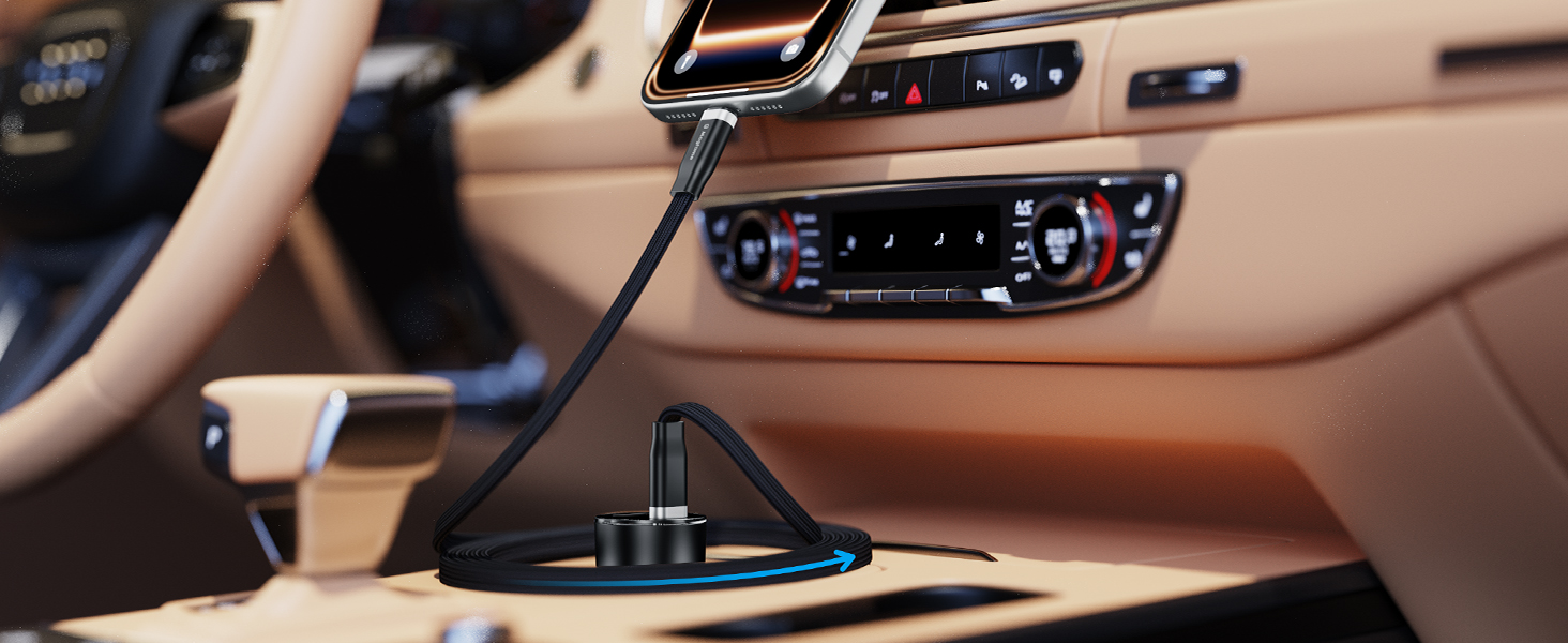 60w Organized Charging type c cable for car