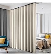 hoeflife Room Divider Curtains, Blackout Ceiling Track Curtains with Hook Sound Proof Floor Curta...