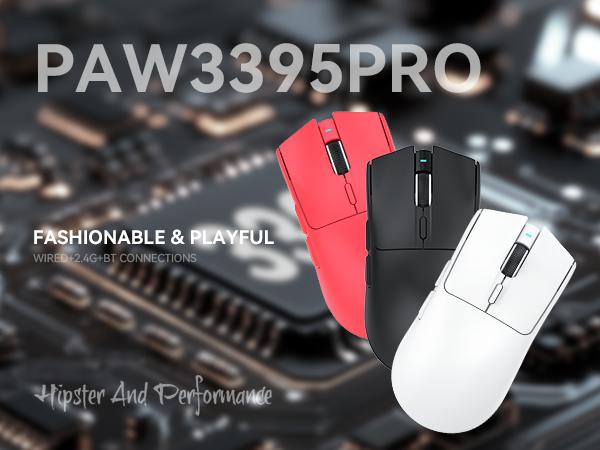 ATTACK SHARK Ultralight Tri Mode Gaming Mouse X1 with PAW3395PRO PixArt Sensor