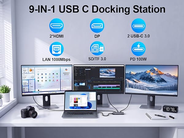 9 in 1 USB C Docking Station