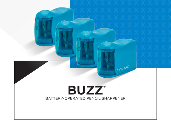 buzz battery operated pencil sharpener colorful school supplies fun easy teacher list homework study