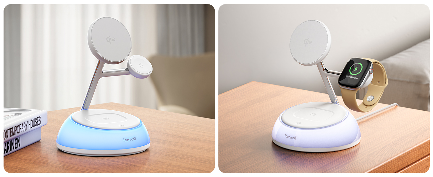 4 in 1 wireless Qi2 charger for MagSafe, it's also an adjustable magnetic stand for your iPhone