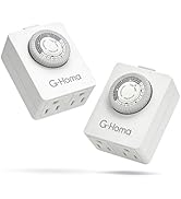G-Homa 24-Hour Mechanical Timer Outlet with 2 Grounded Outlets, 30 Minutes Interval - for Lamps, ...