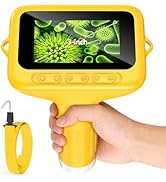 Microscope for Kids, 3'' Digital Handheld Kids Microscope with Adjustable Light, 1000X 1080P Pock...